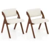 Folding Dining Chairs, Upholstered Wooden Folding Chair , Portable Kitchen Chairs with Padded & Seat Backrest